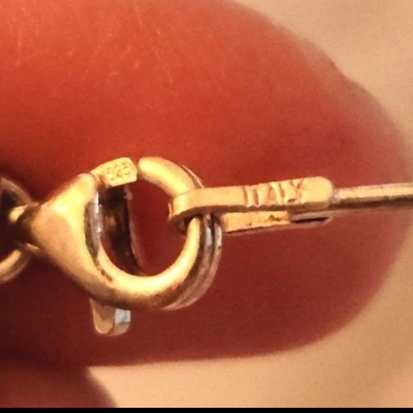 Vintage 925 Sterling Silver Italy Wire Necklace with Pendant - Picture 7 of 7